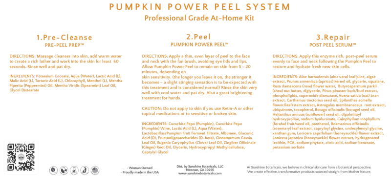 Pumpkin Power Peel Instruction Panel | Sunshine Botanicals